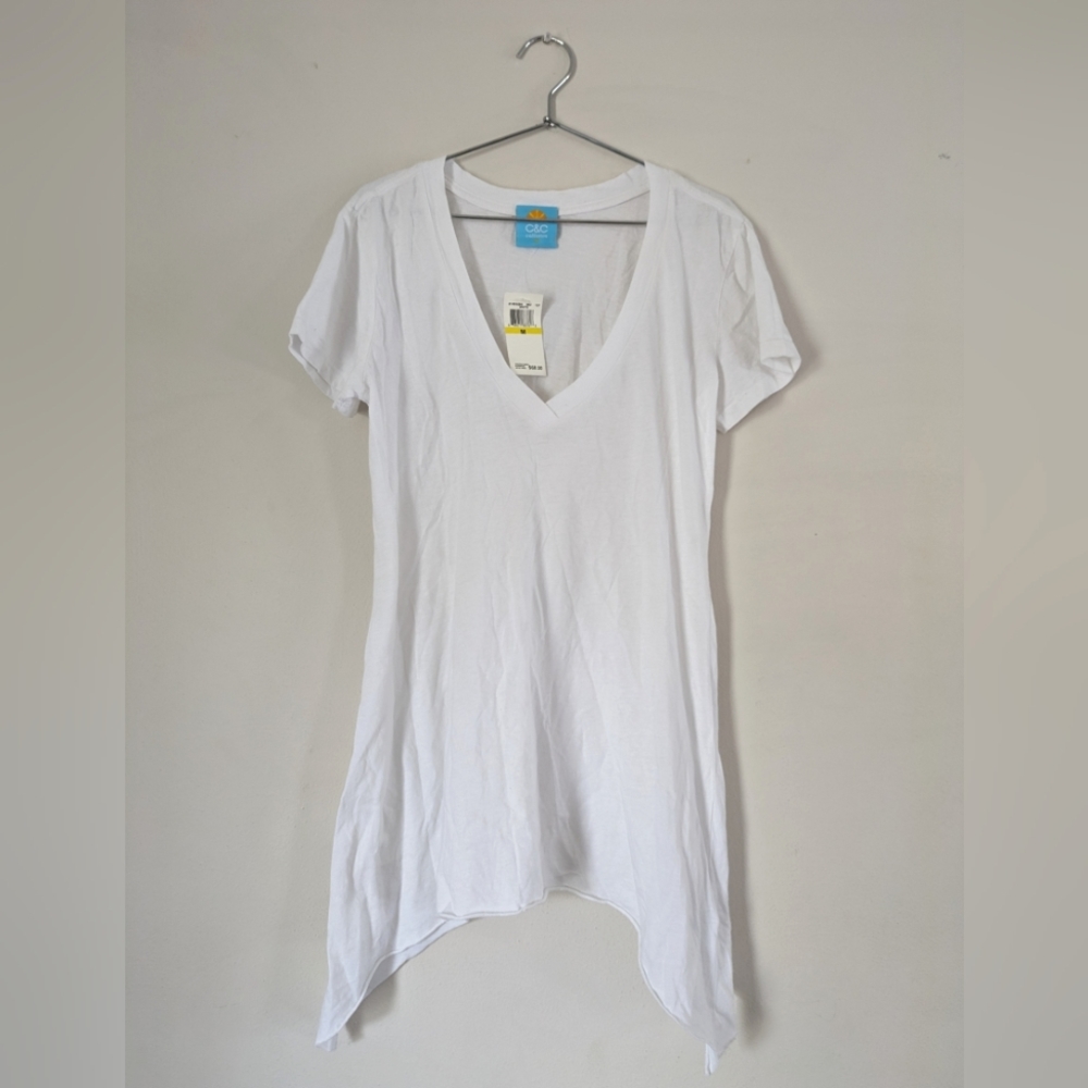 C&C California V-Neck NWT White Shirt Top M